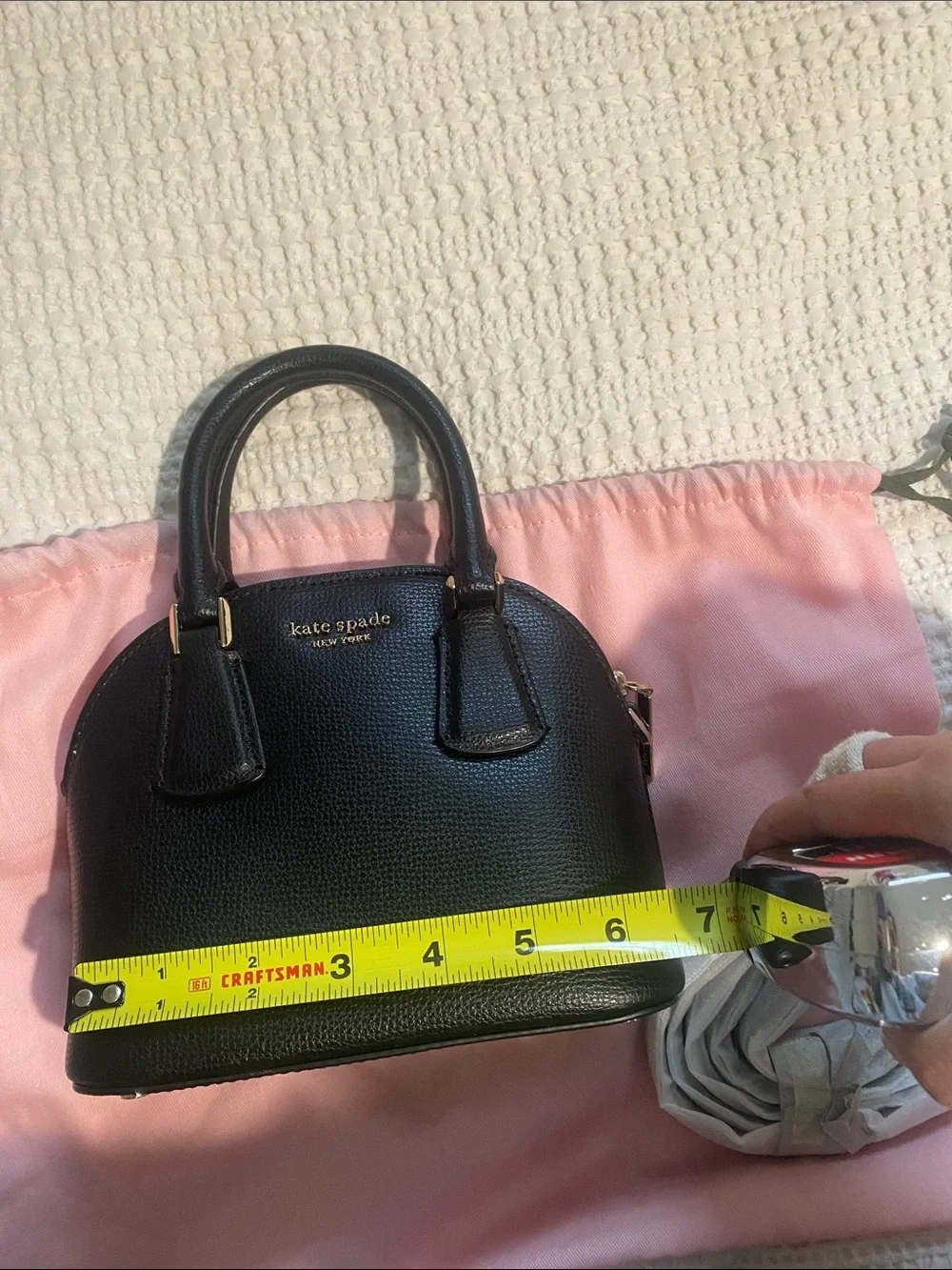 Like New Kate Spade Black Leather Mini Top Handle bag with Gold Hardware🖤✨